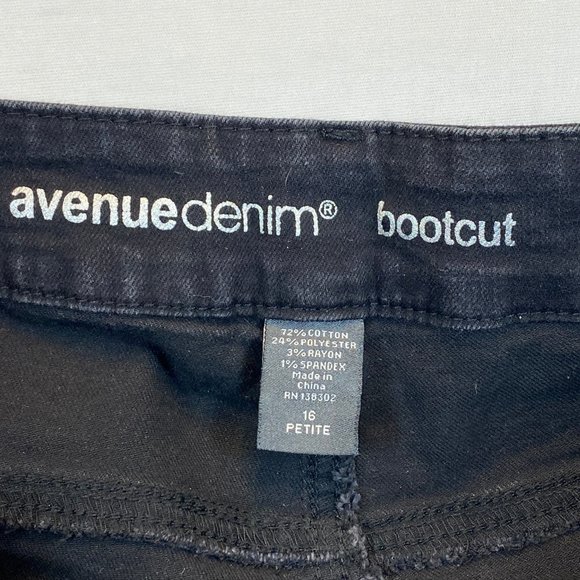 Avenue Denim 16P Petite Bootcut Black Jeans Pants - Picture 5 of 5
